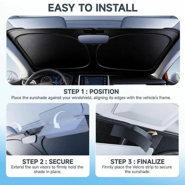 64 x 32 in. Car Windshield Sun Shade Medium 1 Piece Blocks 99.7
