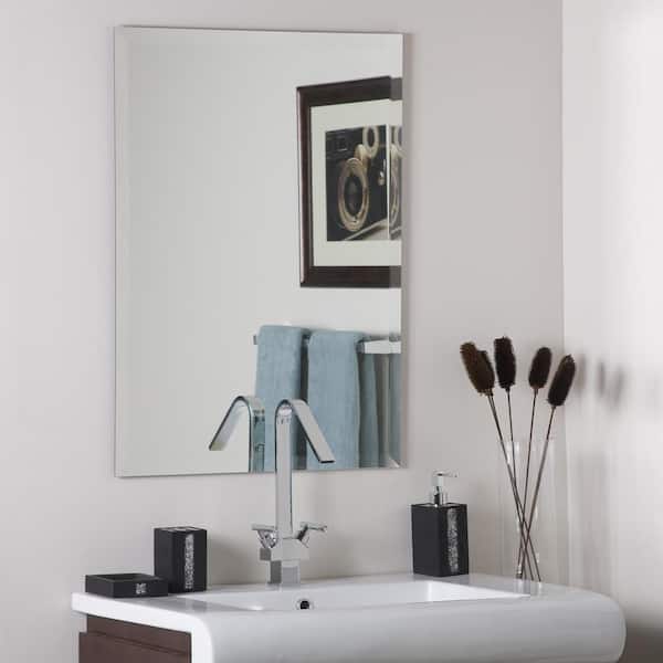 Decor Wonderland 24 In W X 32 H Frameless Rectangular Beveled Edge Bathroom Vanity Mirror Silver Dwsm8001 The Home Depot Decor Wonderland 24 In W X 32 H, Does Home Depot Custom Cut Mirrors