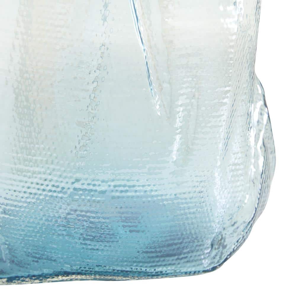 16" Blue Blown Glass Decorative Vase