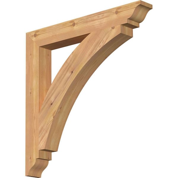 Ekena Millwork 3.5 in. x 28 in. x 28 in. Western Red Cedar Thorton Traditional Smooth Bracket