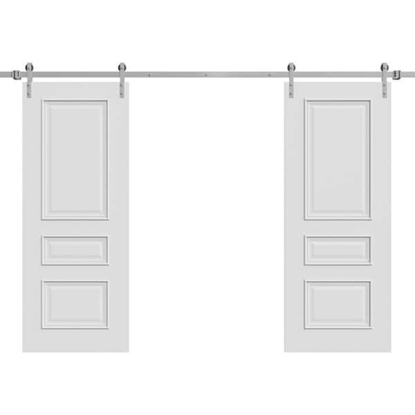 7833 36 in. x 96 in. Sold Core White Enamel Color Wood Sliding Barn Door with Hardware Kit
