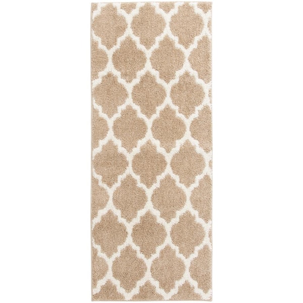 Seyward Beige/Buff 2 ft. x 5 ft. Trellis Runner Rug