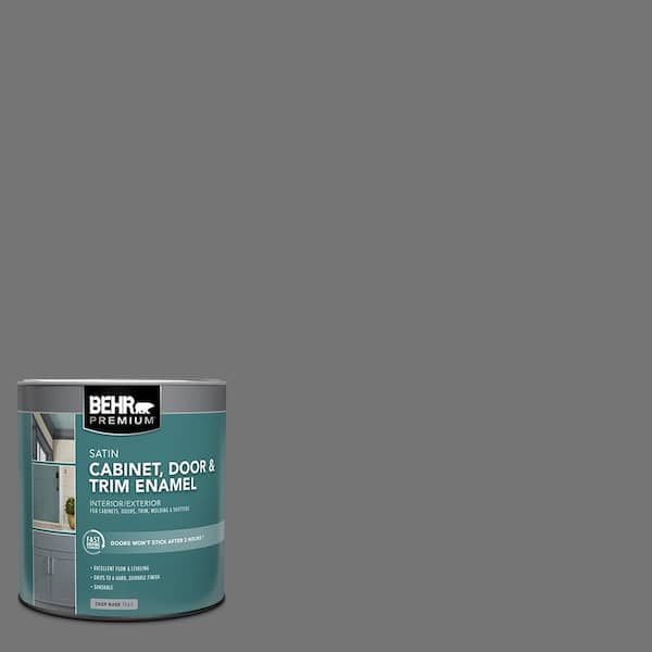 BEHR PREMIUM 1 qt. #N520-5 Iron Mountain Satin Enamel Interior/Exterior Cabinet, Door & Trim Paint