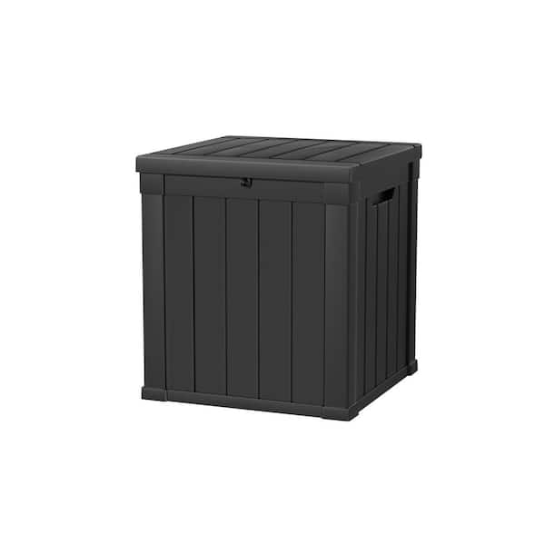 50 Gal. Outdoor Waterproof Resin Storage Deck Box, Lockable Large Capacity Deck Storage Bench