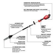 M18 FUEL 10 in. 18V Lithium-Ion Brushless Cordless Pole Saw Kit w/Hedger Attachment and 8.0Ah Battery (2-Tool)