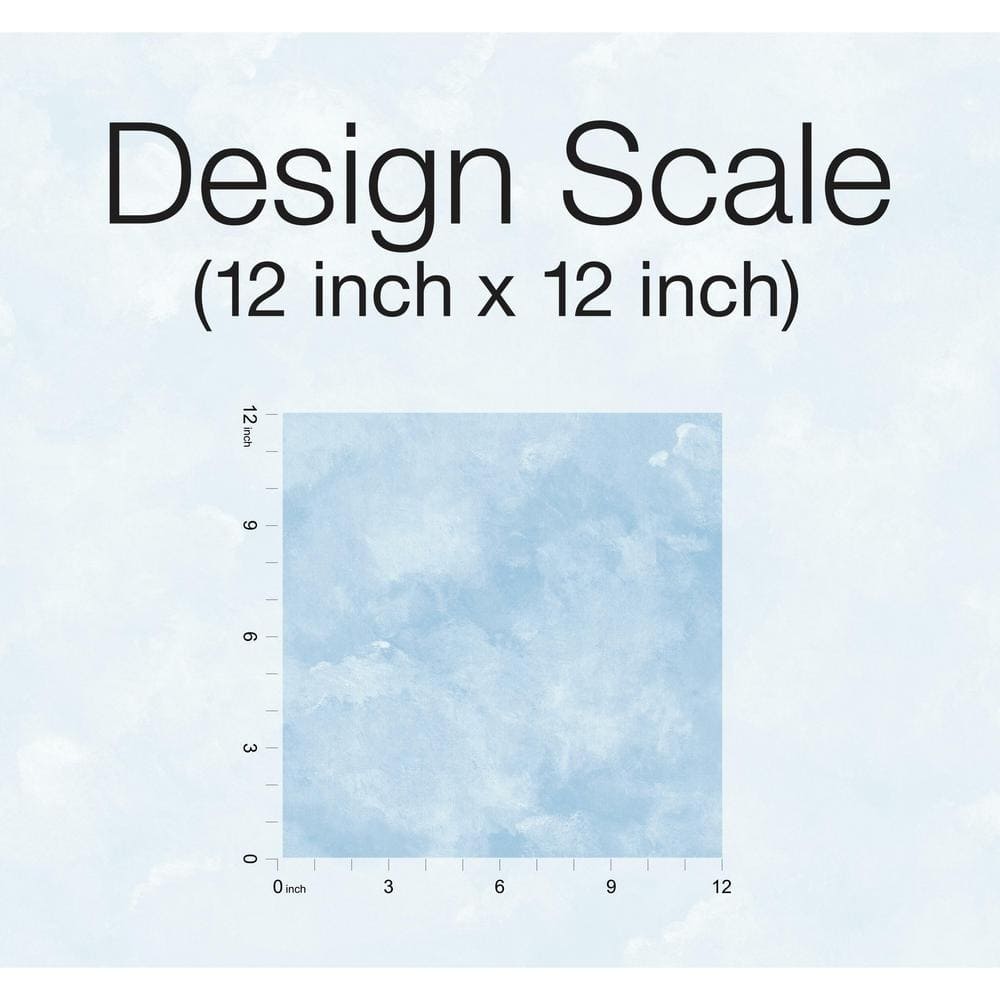 Blue Atrium Clouds Peel and Stick Wallpaper Roll