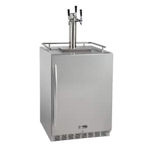 Digital Outdoor Undercounter Full Size Beer Keg Dispenser with X-CLUSIVE Triple Tap Premium Direct Draw Kit
