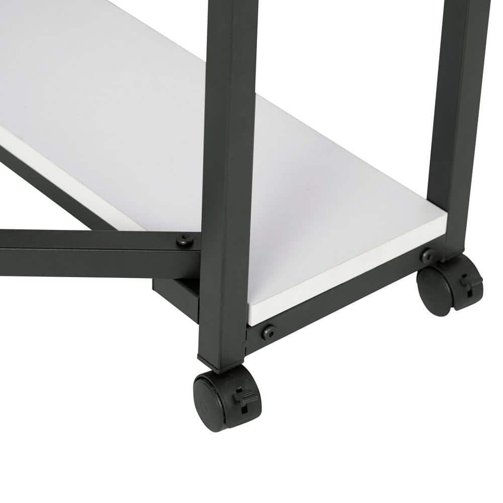 Charcoal & White Mobile Sewing Craft Table with Wire Storage