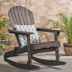Rocking Dark Gray Wood Adirondack Chair