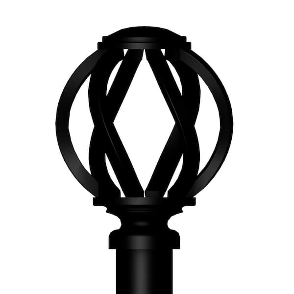 Porter Single Matte Black Curtain Rod with Acyrlic Finial 48-88x1.25 +  Reviews