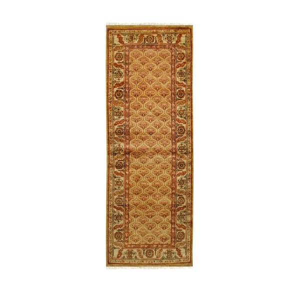 EORC Brown Hand Knotted Wool Traditional Heriz Weave Rug, 10' x 14'