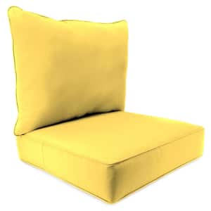 46.5 in. L x 24 in. W x 6 in. T Outdoor Deep Seating Chair Seat and Back Cushion Set in Sunray Yellow