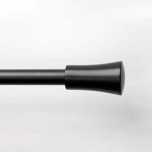 36 in. - 66 in. Adjustable Single Curtain Rod 3/4 in. Dia. in Matte Black with Cylinder finials