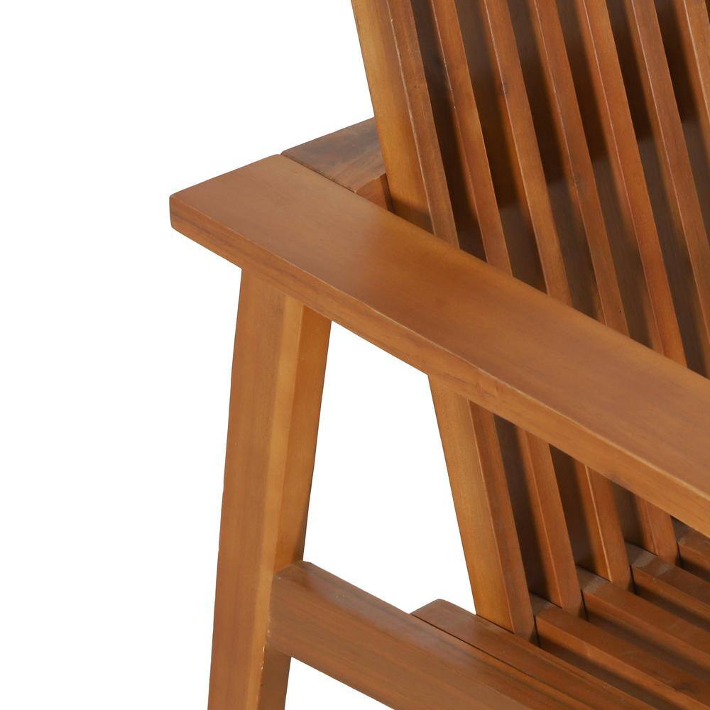 Teak Acacia Wood Slatted Club Chair with Armrests