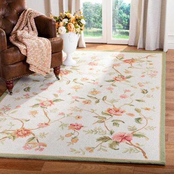 Chelsea Ivory 4 ft. x 6 ft. Speckled Floral Border Area Rug