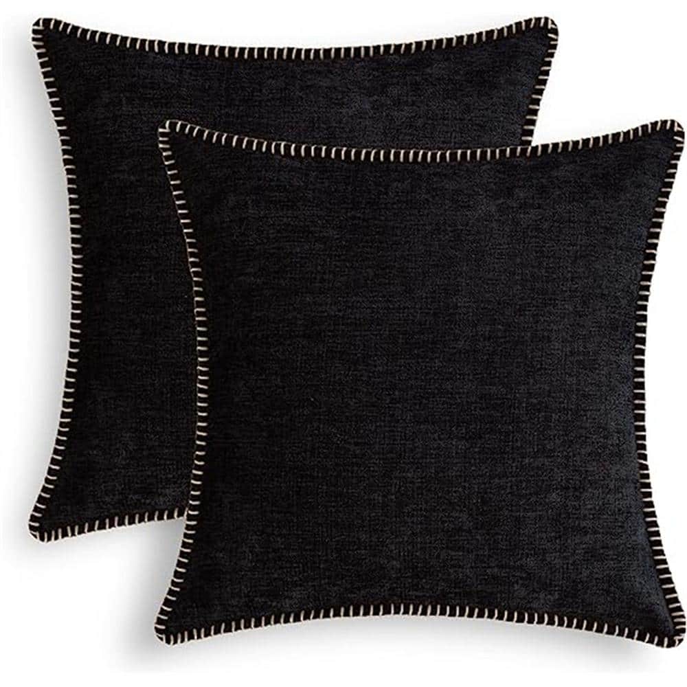 Outdoor Throw Pillow Cases Cotton Thread Stitching Edges Solid Dyed Soft Ch