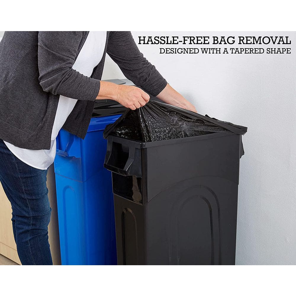 Black 23-Gallon Plastic Wheeled Trash Can with Swing Lid