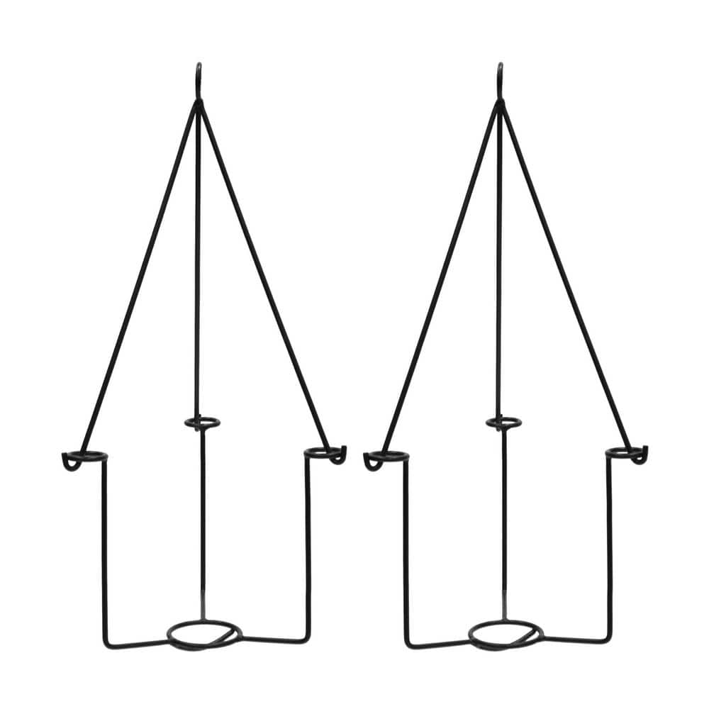 22.5 in. H Black Powdercoated Wrought Iron Indoor/Outdoor Vera Plant Hangers (Set of 2) price history on PriceWatchPro