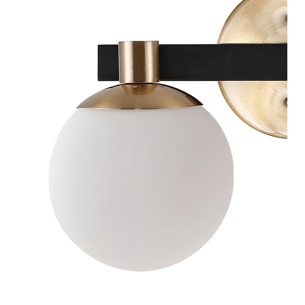 Modernist Globe 34" Brass Gold & Frosted Glass LED Vanity Light