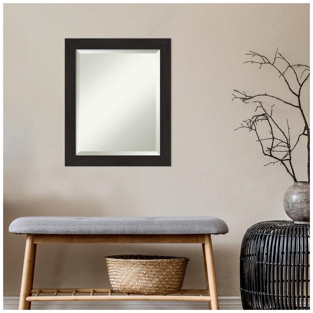 Espresso Brown Narrow Framed Rectangular Wall Mirror - 19.5" x 23.5"