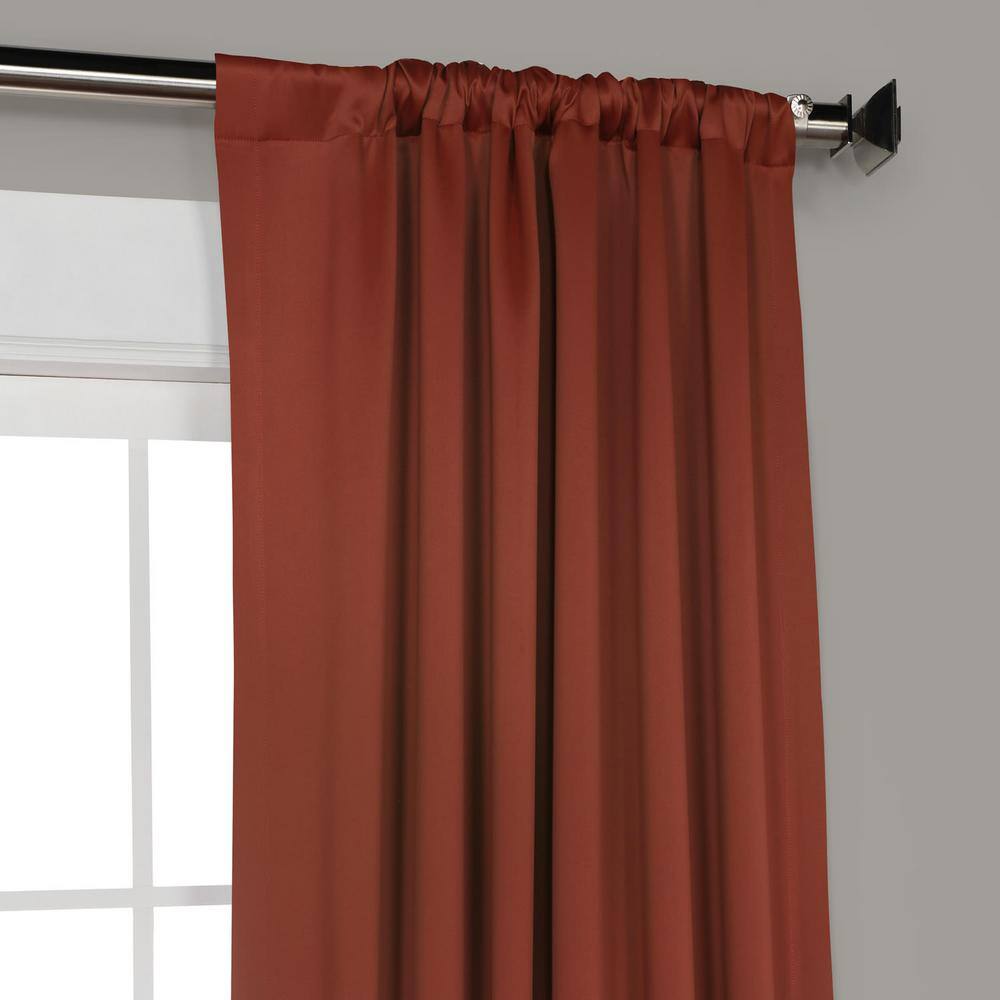 Spiced Berry Red Polyester Room Darkening Curtains, 50W X 96L