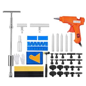 52 pcs Dent Removal Kit, Paintless Dent Repair Kit Slide Hammer with 2-in-1 Stainless Steel Grooves, Short Puller Lines