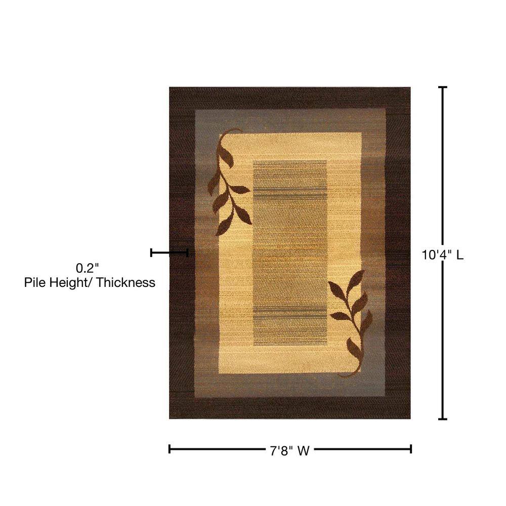 Royalty Clover Brown and Blue Synthetic Tufted Area Rug