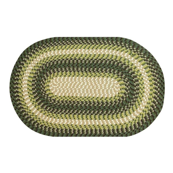 Better Trends Heritage Braid Collection Hunter 24" x 36" Oval 100% Polypropylene Reversible Indoor Area Rug
