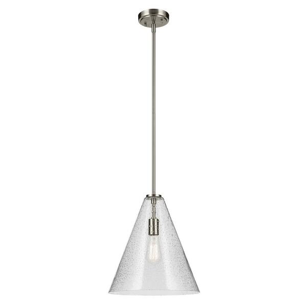 Satin Nickel & Blue Cone Pendant Light - 12V Halogen, Tech Lighting Style