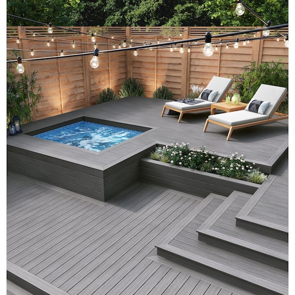Voyage 1/2 in. x 12 in. x 12 ft. Sierra Gray Composite Decking Fascia Board
