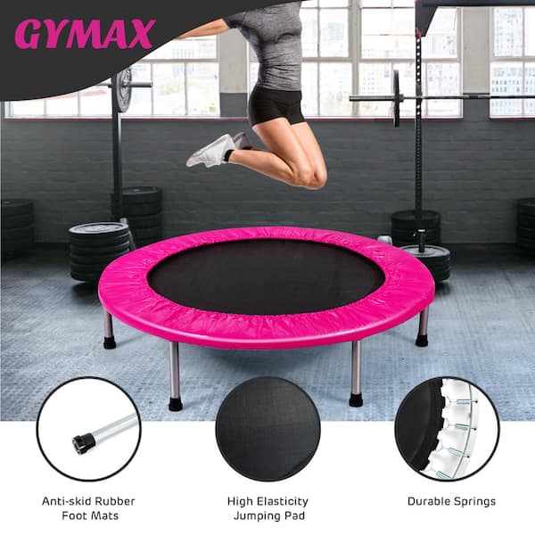 voor de helft Kanon Zegenen Gymax 38 in. Pink Folding Mini Trampoline Fitness Rebounder with Safety Pad  GYM06598 - The Home Depot