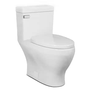 Cadence 1-piece 1.28GPF Single Flush Compact-Elongated Toilet in White, Seat Included
