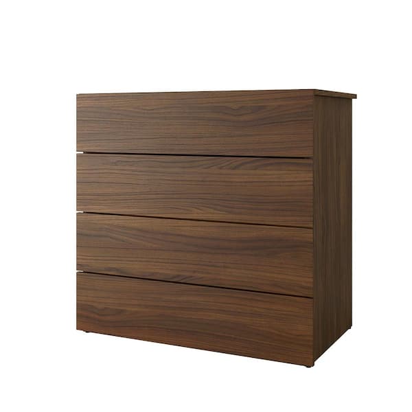 Nexera 4-Drawer Walnut Dresser 31 x 31.75 x 18.75