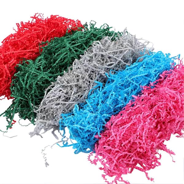 N/A 1/2 lbs. Grey Crinkle Cut Paper Shred Filler 8 x 4 x 2 in. Recyclable Gift Wrapping Decor for All Occasions