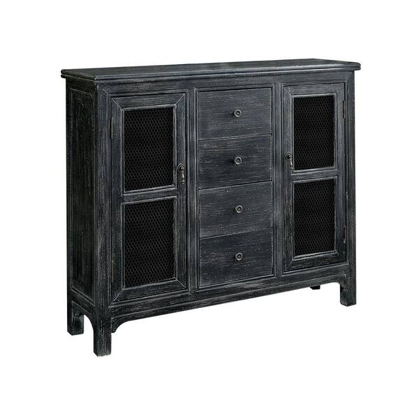 Furniture of America Dariela Antique Black Vintage 4-Drawer Accent Cabinet