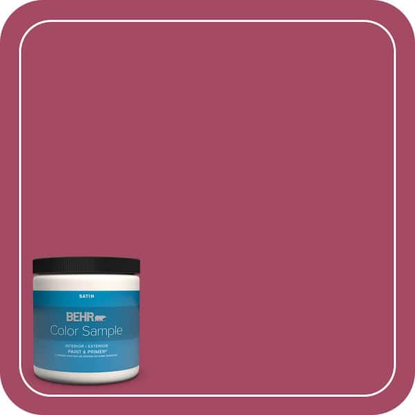 BEHR PREMIUM PLUS 8 oz. #120D-5 Glazed Raspberry Satin Enamel Interior/Exterior Paint & Primer Color Sample
