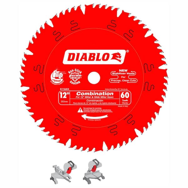 DIABLO 12 in. 60-Tooth Combination Circular Blade D1260X - The Home Depot
