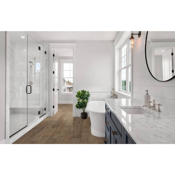 Sure+ Fawn Brown Birch Birch 1/4 in. T x 6.5 in. W Click Lock Wire Brushed Engineered Hardwood Flooring (21.7 sq.ft./case)