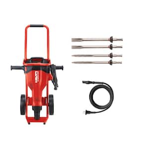 15 Amp 120 Volt 1 in. TE 2000-AVR Polygon Demolition Jack Hammer Concrete Breaker Kit with Trolley, Cord and 4 Chisels