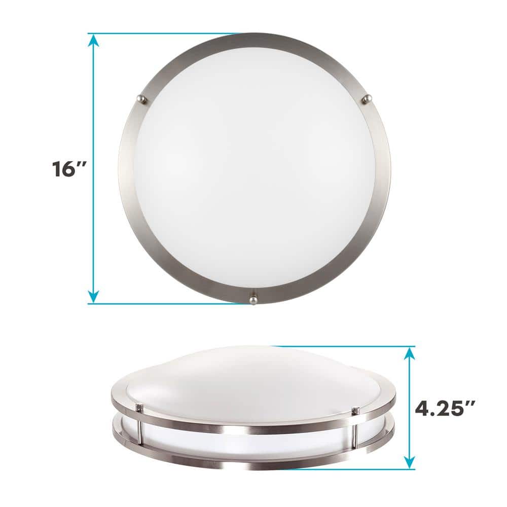Eclipse 16" Multi-Temp LED Flush Mount Ceiling Light in Chrome