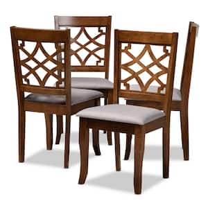 Mael Grey and Walnut Fabric Dining Chair (Set of 4)