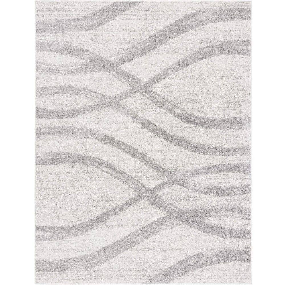 Gray Polypropylene 6 ft. x 9 ft. Oriental Indoor Area Rug