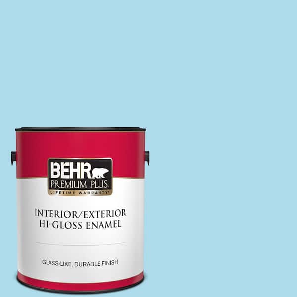 BEHR PREMIUM PLUS 1 gal. #530A-3 Frosty Glade Hi-Gloss Enamel Interior/Exterior Paint