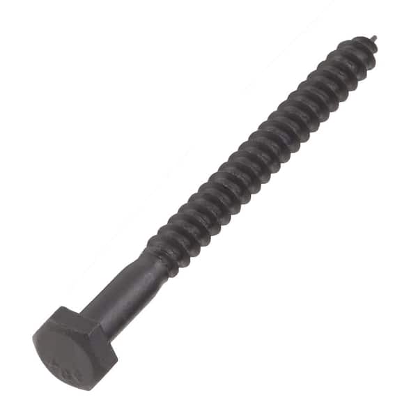 1/4 in. x 3 in. Black Exterior Hex Head Lag Screw (15-Pack)