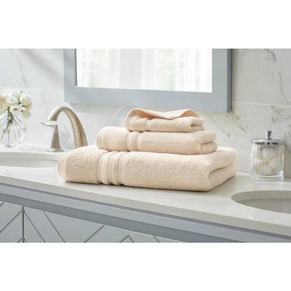 Cotton Alley 100% Cotton Bath Towel Set 6 Pcs 2 Bath Towels - 2 Face Towels  - 2 Wash Cloths - Soft & High Absorbent Beige 