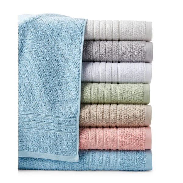 Softee Pastel Textured 6-Piece 100% Cotton Bath Towel Set, Aqua 