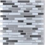 12 in. x 12 in. Grey Peel and Stick Tile Backsplash for Kitchen (10-Pack)