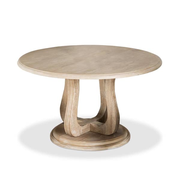 Furniture of America Espica Distressed Natural Wood 54 in. Tulip Pedestal Base Dining Table (Seats 4)