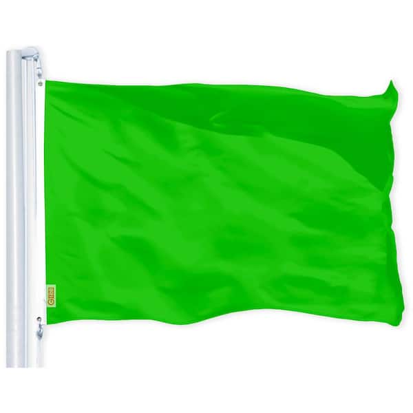 G128 3 ft. x 5 ft. Polyester Lime Green Printed Flag 150D BG 1PK
