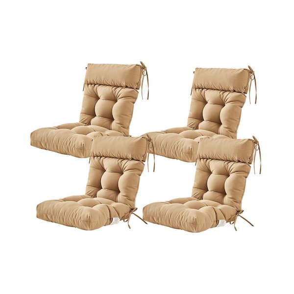 Seat/Back Outdoor Chair Cushion Patio Cushion Tie Tufted Replacement for Patio Furniture 20 in. x20 in. x4 in. ,Set Of 4